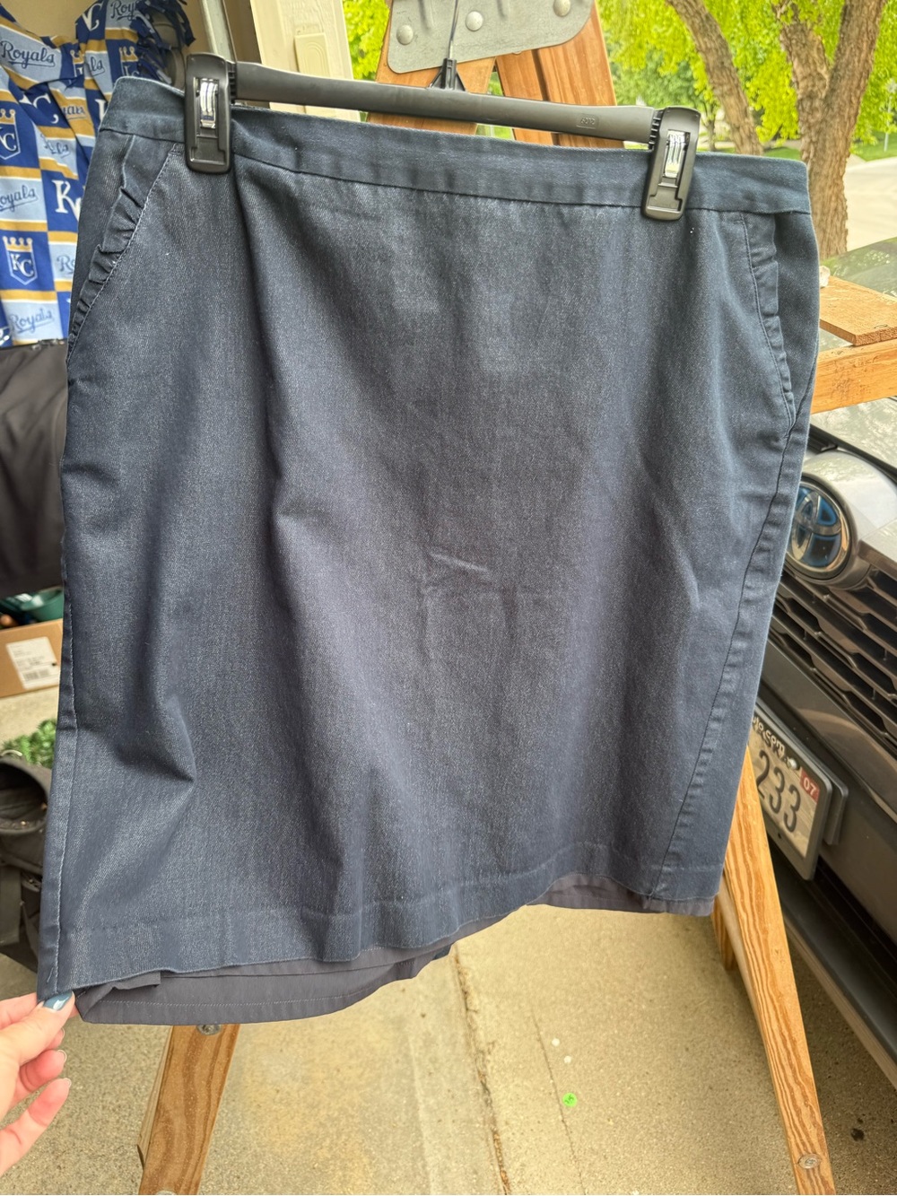 Talbots Navy Women’s Skirt with Side Zip Detail